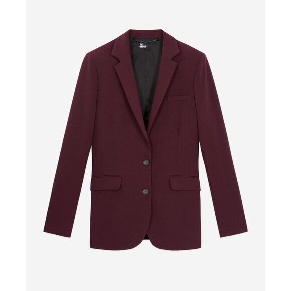 NWT The Kooples Blazer Burgundy Crepe French Designer Size FR/36 US/4 - Picture 6 of 16